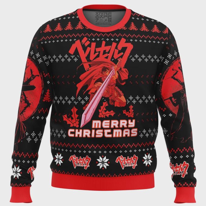 Get Festive With The Christmas Red Guts Berzerk Ugly Sweater – Perfect For The Holidays!