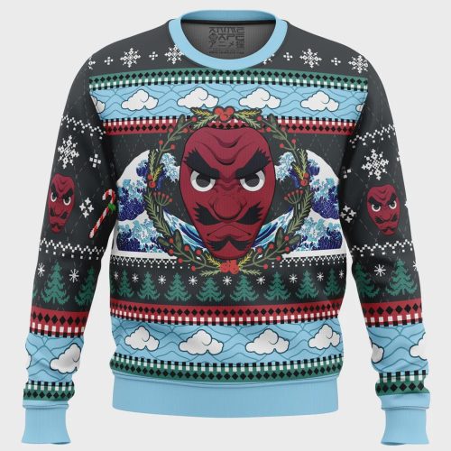 Get Festive with Christmas Sakonji Urokodaki Demon Slayer Ugly Sweater – Perfect for Anime Fans!