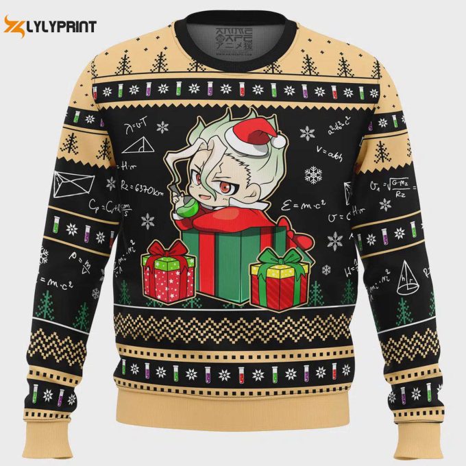 Get Festive With Dr Stone Christmas Senkuu Ugly Sweater - Limited Edition Holiday Attire 1