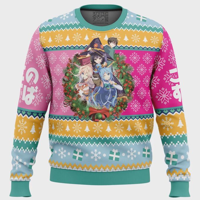 Get Festive With The Christmas Spirit Konosuba Ugly Christmas Sweater – Perfect For Anime Fans!