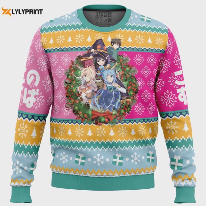 Get Festive With The Christmas Spirit Konosuba Ugly Christmas Sweater – Perfect For Anime Fans!