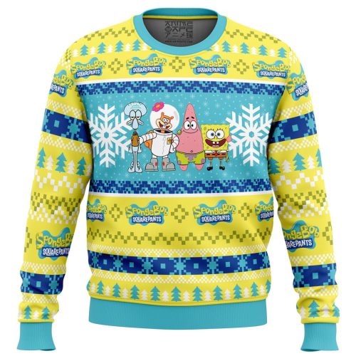 Get Festive with Nickelodeon s Christmas Spongebob Ugly Sweater – Perfect for Holiday Parties!