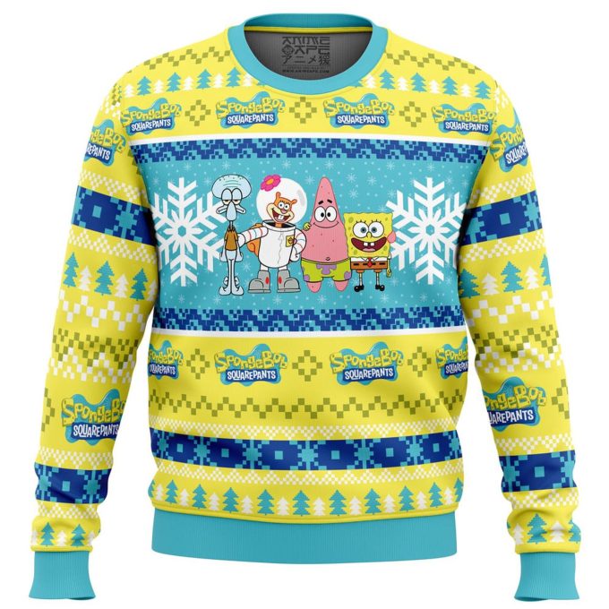 Get Festive With Nickelodeon S Christmas Spongebob Ugly Sweater – Perfect For Holiday Parties!