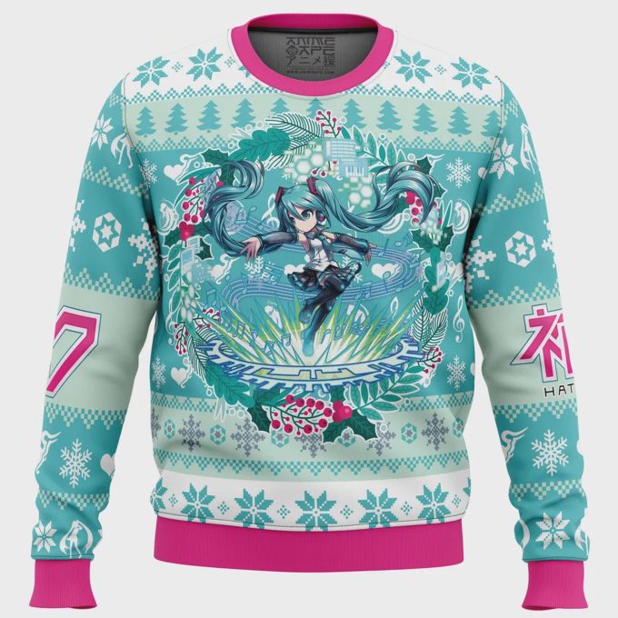 Get Festive With Christmas Symphony Hatsune Miku Ugly Christmas Sweater – Limited Edition Holiday Apparel