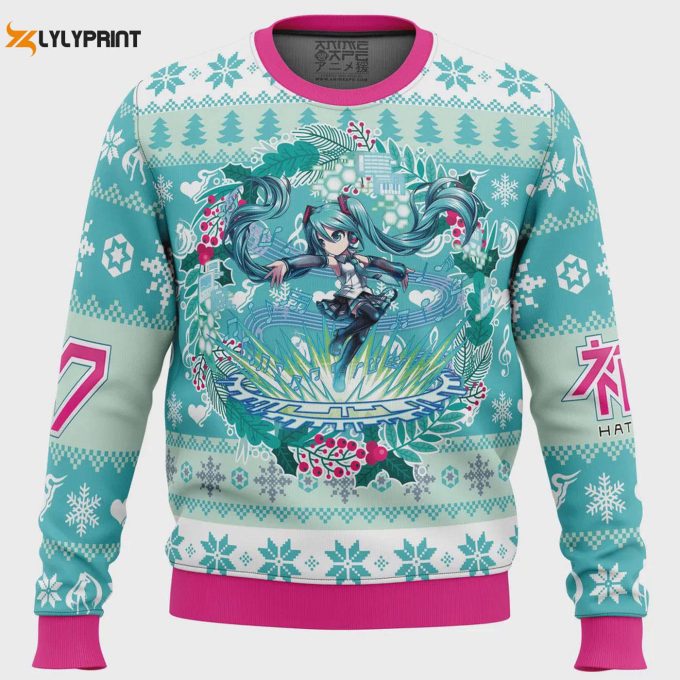 Get Festive With Christmas Symphony Hatsune Miku Ugly Christmas Sweater – Limited Edition Holiday Apparel