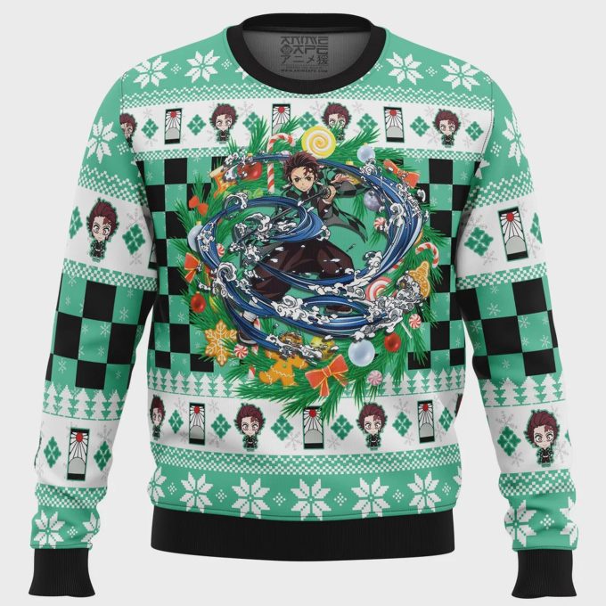 Get Festive With Tanjiro Kamado Demon Slayer Ugly Christmas Sweater – Perfect For Anime Fans!