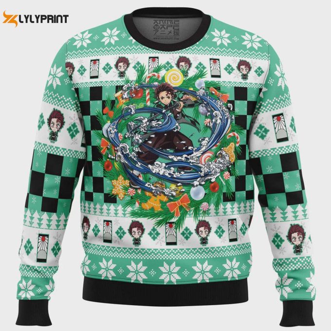 Get Festive With Tanjiro Kamado Demon Slayer Ugly Christmas Sweater – Perfect For Anime Fans!