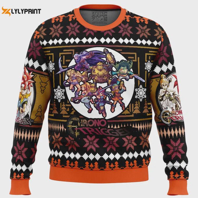 Get Festive With Chrono Heroes Chrono Trigger Ugly Christmas Sweater – Limited Edition Holiday Apparel 1