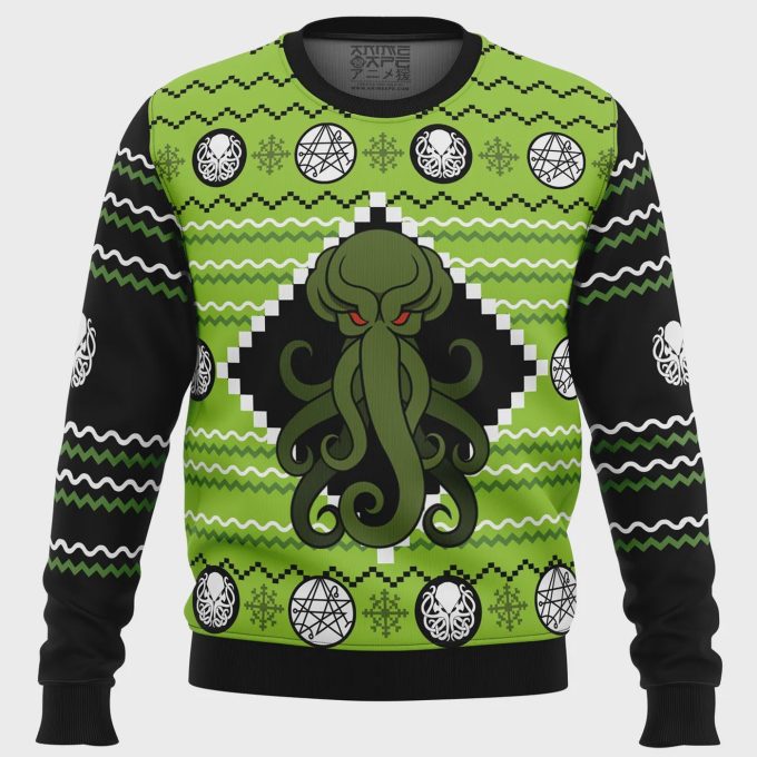 Cthulhu Ugly Christmas Sweater – Spooky Holiday Attire For Lovecraft Fans