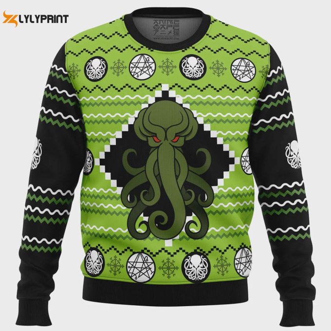 Cthulhu Ugly Christmas Sweater – Spooky Holiday Attire For Lovecraft Fans