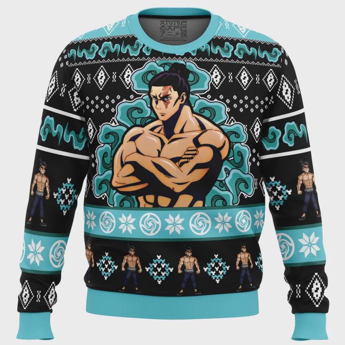 Cursed Energy Aoi Todo Jujutsu Kaisen Ugly Christmas Sweater – Unique And Festive Anime-Inspired Apparel