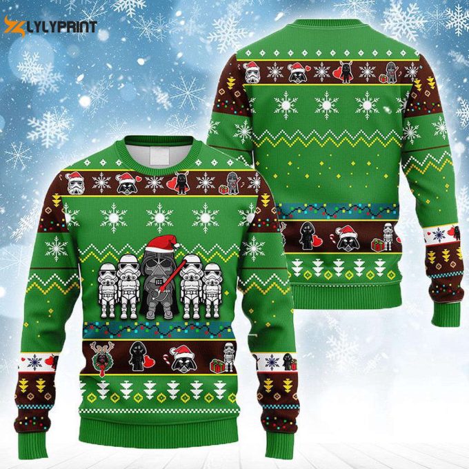 Darth Vader &Amp;Amp; Stormtrooper Ugly Sweater 3D Sweatshirt - Unique Star Wars Holiday Apparel 1