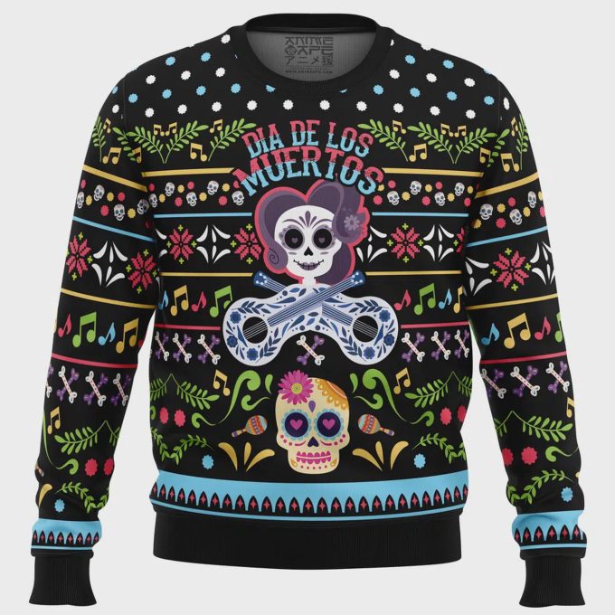 Spooktacular Day Of The Dead Ugly Christmas Sweater – Festive And Unique Holiday Attire