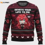 Stand out with our High School DxD Ugly Christmas Sweater – Devote Your Life to Me! Perfect for anime fans Limited stock!