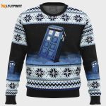 Get Festive with Doctor Who Tardis Ugly Christmas Sweater – Perfect for Whovians!