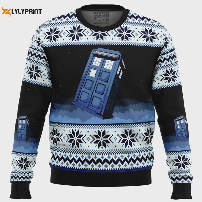 Get Festive With Doctor Who Tardis Ugly Christmas Sweater – Perfect For Whovians!