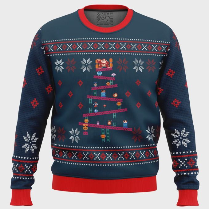 Get Festive With Donkey Kong Ugly Christmas Sweater – Perfect Gaming-Inspired Holiday Attire!