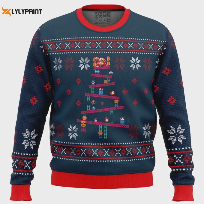 Get Festive With Donkey Kong Ugly Christmas Sweater – Perfect Gaming-Inspired Holiday Attire!