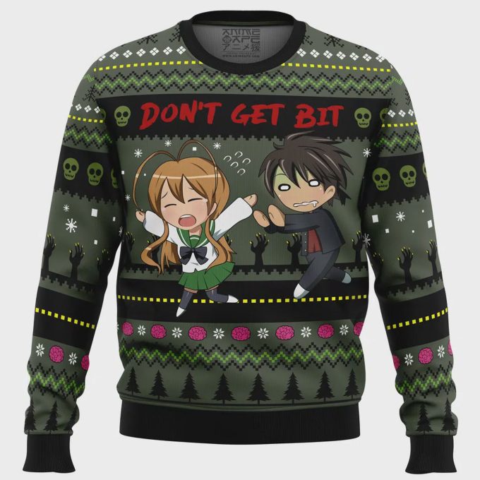 Don T Get Bit: High School Of The Dead Ugly Christmas Sweater - Unique &Amp; Festive Apparel 2