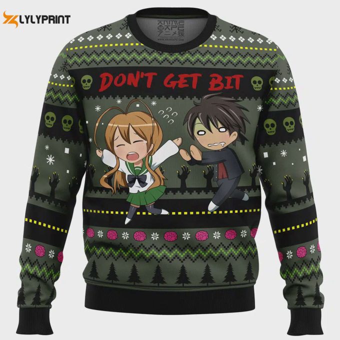 Don T Get Bit: High School Of The Dead Ugly Christmas Sweater - Unique &Amp;Amp; Festive Apparel 1