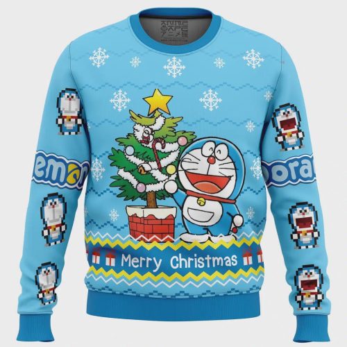 Doraemon Ugly Christmas Sweater: Festive & Fun Anime-Inspired Knitwear