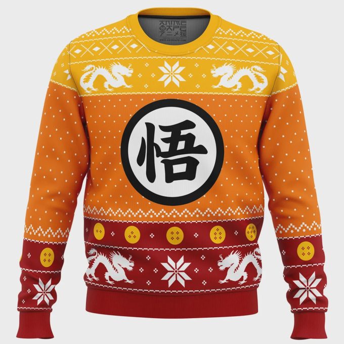 Get Festive With Dragon Ball Z Goku Ugly Christmas Sweater - Perfect Holiday Gift! 2