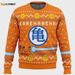 Get Festive with Dragon Ball Z Kamehameha Ugly Christmas Sweater – Perfect for Anime Fans!