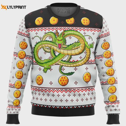 Get Festive with Dragon Ball Z Shenron Ugly Christmas Sweater – Unique Anime-inspired Holiday Apparel