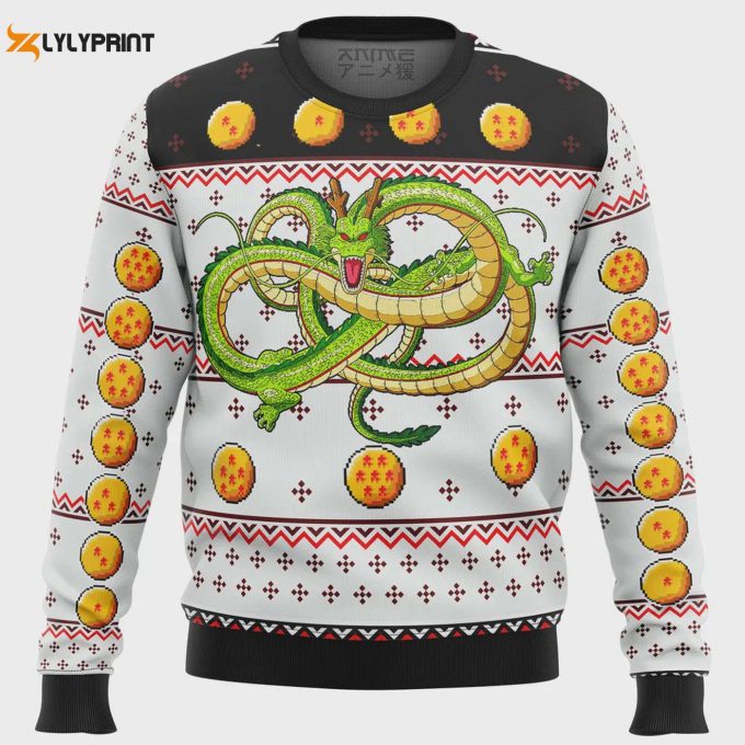 Get Festive With Dragon Ball Z Shenron Ugly Christmas Sweater – Unique Anime-Inspired Holiday Apparel