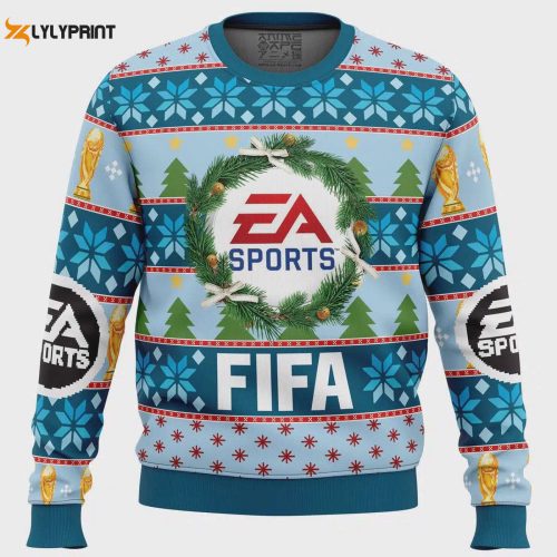 Get Festive with EA Sports FIFA Ugly Christmas Sweater – Perfect Gift for Gamers & Football Fans!