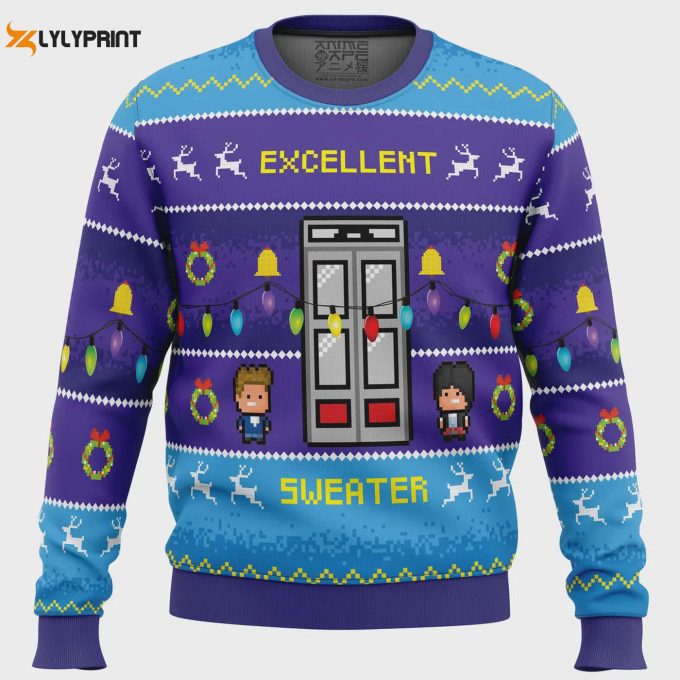 Get Festive With The Excellent Sweater! Bill And Ted Ugly Christmas Sweater – Perfect For Ugly Christmas Sweater Parties