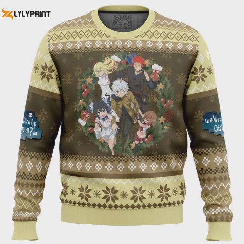 Familia Myth DanMachi Ugly Christmas Sweater: Festive Anime Merch with Unique Design – Limited Stock!