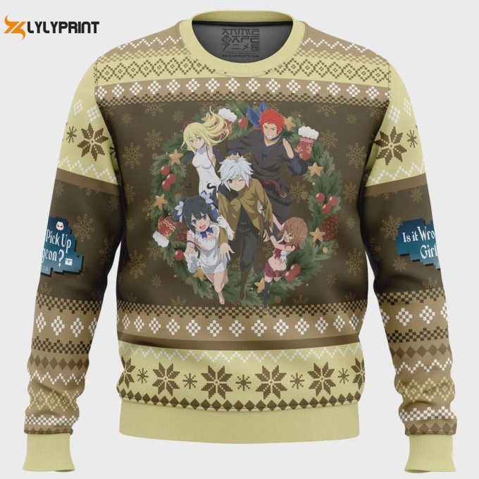 Familia Myth Danmachi Ugly Christmas Sweater: Festive Anime Merch With Unique Design – Limited Stock!