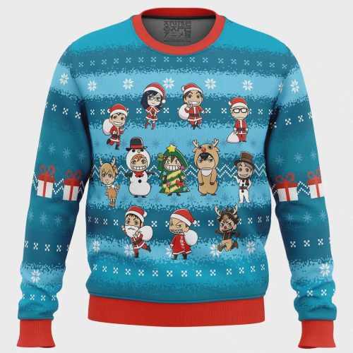 Festive Haikyuu Ugly Christmas Sweater: Embrace Holiday Spirit with Quirky Anime Design!