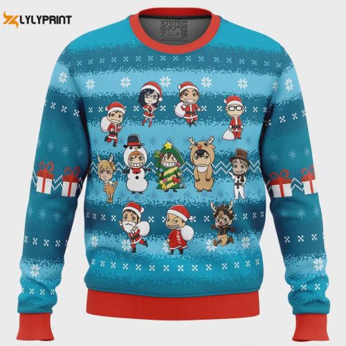 Festive Haikyuu Ugly Christmas Sweater: Embrace Holiday Spirit with Quirky Anime Design!