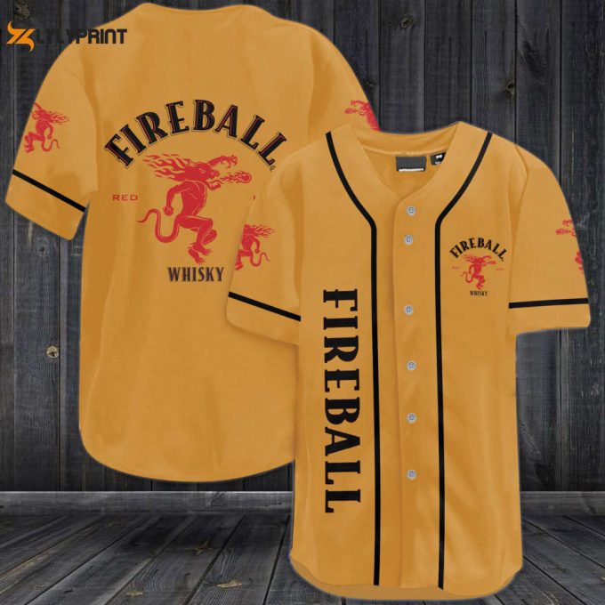 Fireball Red Hot Whiskey Baseball Jersey 1