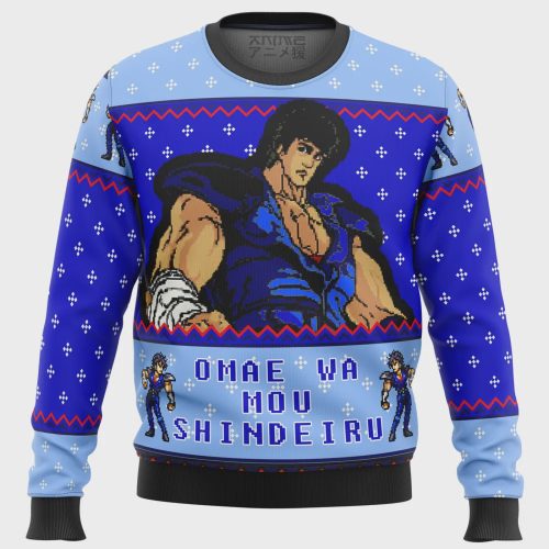 Fist of the North Star Omae Wa Mou Shindeiru Ugly Christmas Sweater – Perfect Holiday Gift for Anime Fans!