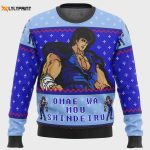 Fist of the North Star Omae Wa Mou Shindeiru Ugly Christmas Sweater – Perfect Holiday Gift for Anime Fans!