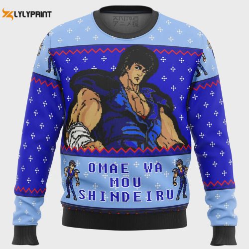 Fist of the North Star Omae Wa Mou Shindeiru Ugly Christmas Sweater – Perfect Holiday Gift for Anime Fans!