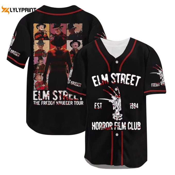 Freddy Krueger Elm Street Horror Film Club Baseball Jersey - Gift For Men Women - Gift For Men Women 1