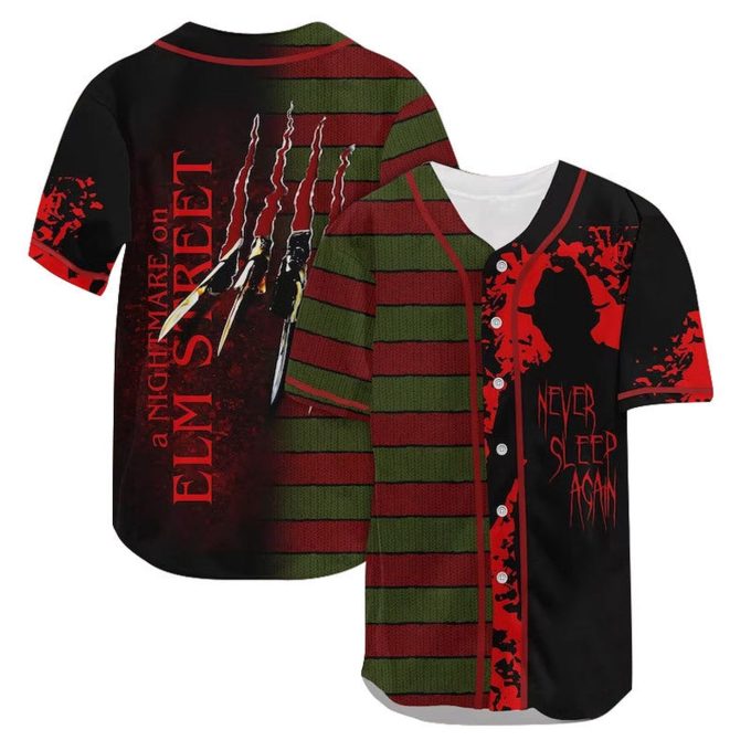 Freddy Krueger Never Sleep Again Baseball Jersey – Gift For Men Women – Gift For Men Women