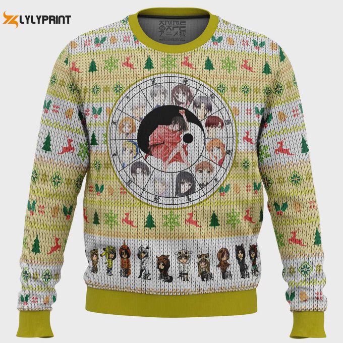 Fruits Basket Chinese Zodiac Ugly Christmas Sweater - Festive Apparel For A Unique Holiday Look 1