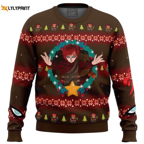 Get Festive with Gaara Shippuden Ugly Christmas Sweater – Perfect Anime-Inspired Holiday Attire!