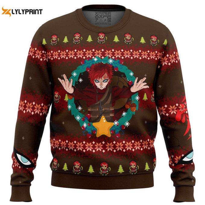 Get Festive With Gaara Shippuden Ugly Christmas Sweater – Perfect Anime-Inspired Holiday Attire!