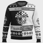 Game of Thrones House Black and White Ugly Christmas Sweater – Festive Holiday Apparel for Fans