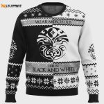 Game of Thrones House Black and White Ugly Christmas Sweater – Festive Holiday Apparel for Fans