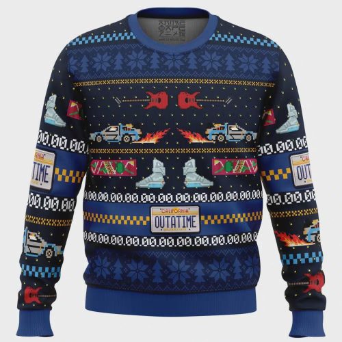 Get Back in Time for Christmas with Back to the Future Ugly Christmas Sweater