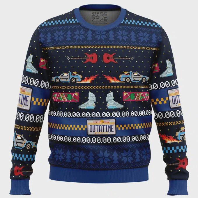 Get Back In Time For Christmas With Back To The Future Ugly Christmas Sweater