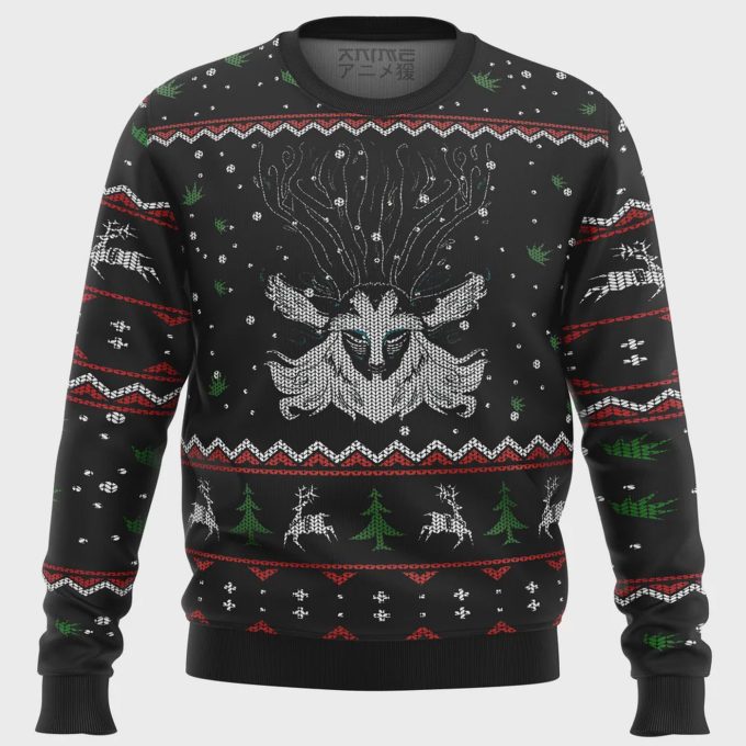 Get Festive With Ghibli Forest Spirit Ugly Christmas Sweater – Limited Edition Holiday Apparel