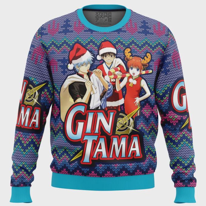 Gintama Alt Ugly Christmas Sweater: Festive Anime-Inspired Apparel For Holiday Cheer! 2